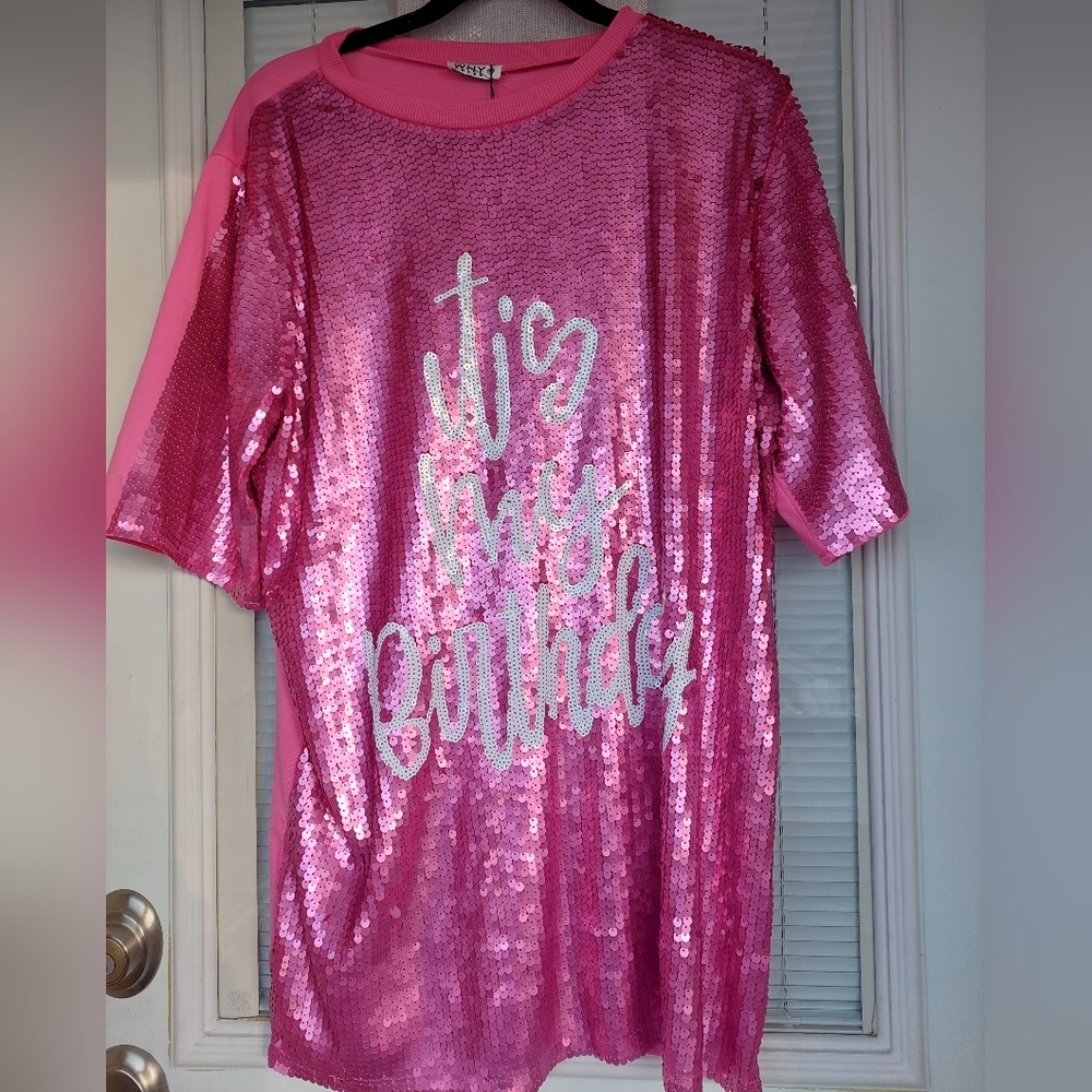 Pink sequin birthday outfit